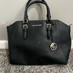 Michael Kors Black Tote with Gold Details